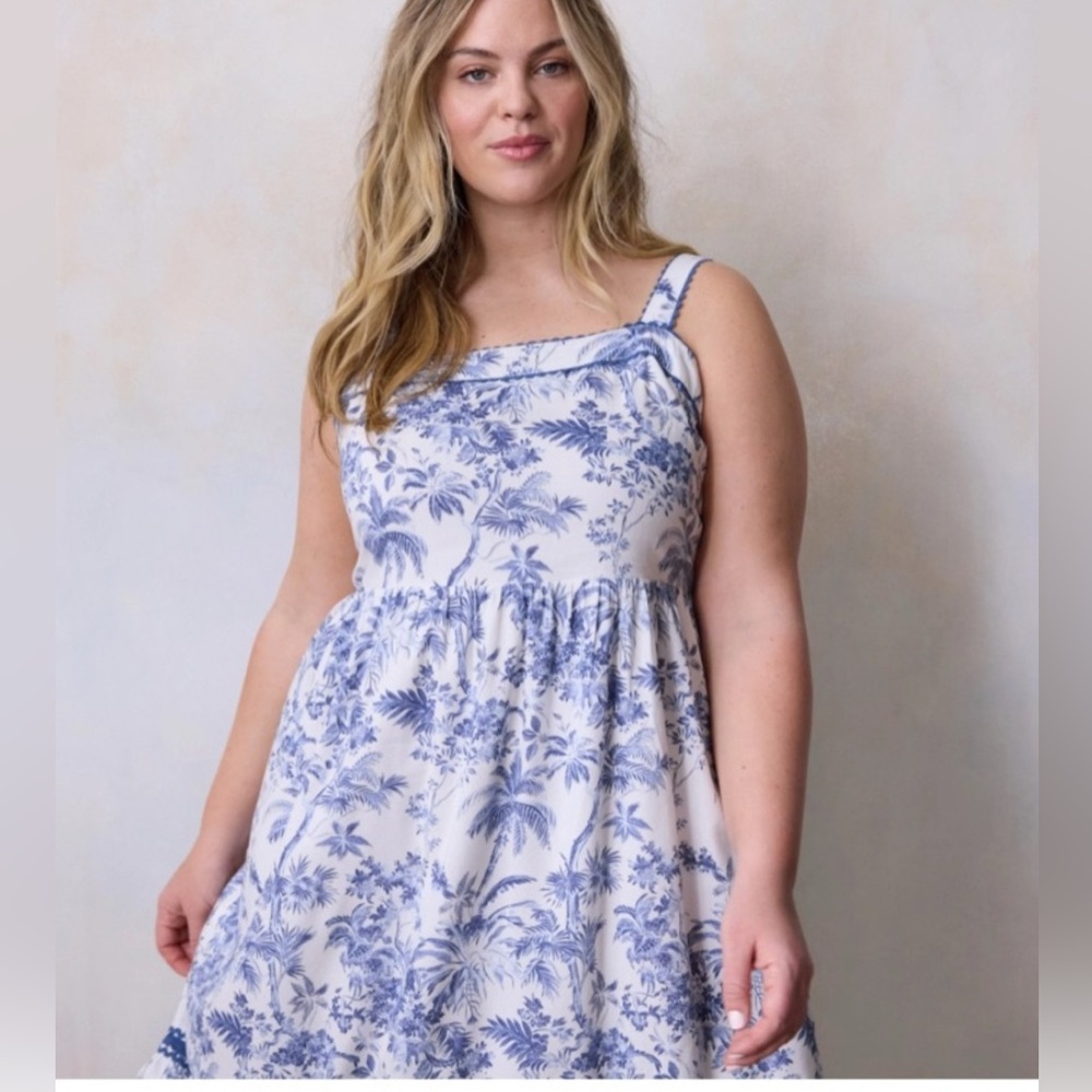 NEW…LC Lauren Conrad Tropical Floral Print Midi Dress - Picture 2 of 7